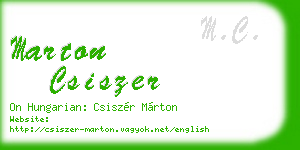 marton csiszer business card