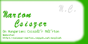 marton csiszer business card